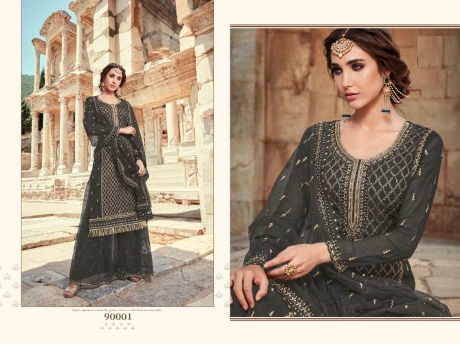 Super Hit 90001 Colors Faux Georgette Heavy Embroidery Latest Fancy  Designer Wedding Wear Salwar Kameez